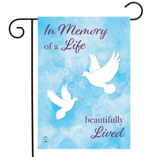 In Memory of a Life Garden Flag