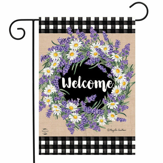 Lavender and Daisies Garden Flag