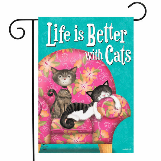 Life is Better With Cats Garden Flag