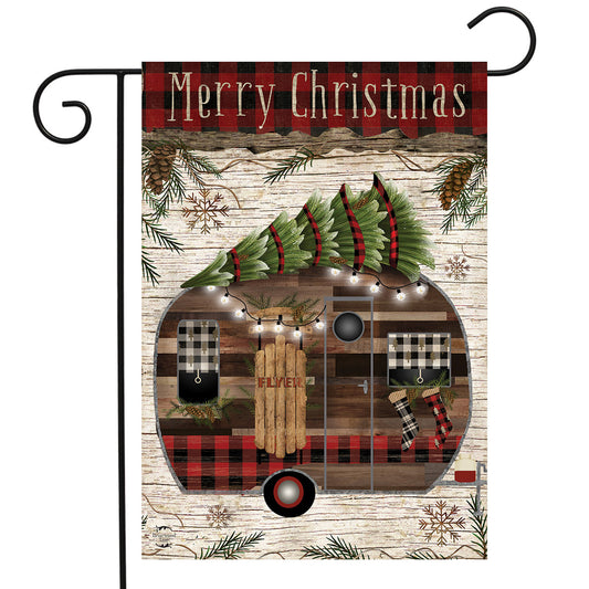 Merry Christmas Camper Garden Flag