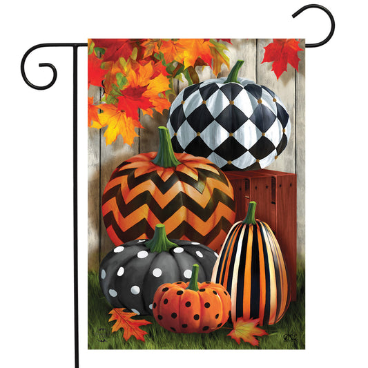 Patterned Pumpkins Garden Flag