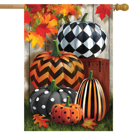 Patterned Pumpkins House Flag