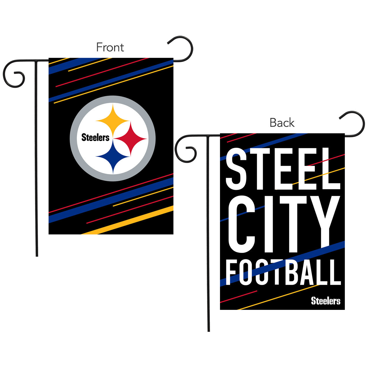 Pittsburgh Steelers Slogan Double Sided NFL Garden Flag