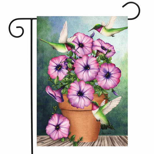 Potted Petunias Garden Flag