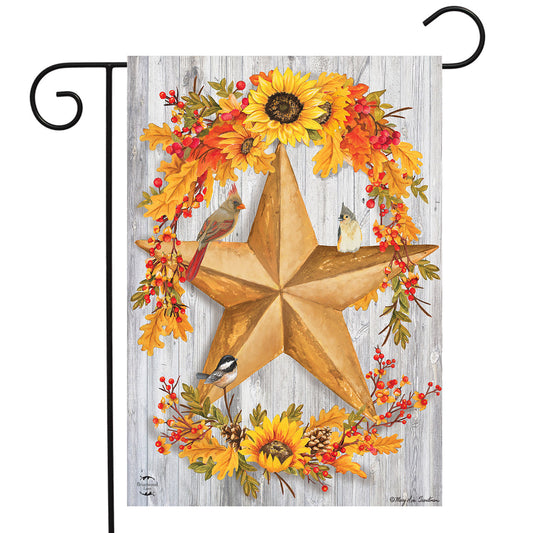 Rustic Fall Barnstar Garden Flag