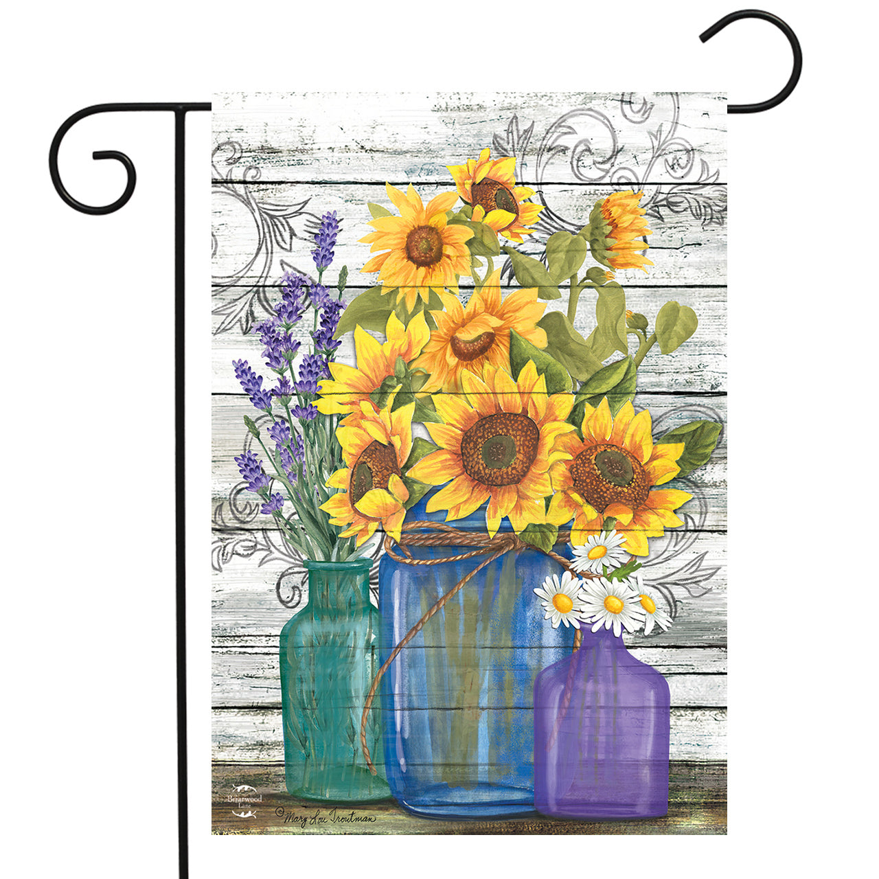 Rustic Sunflowers Garden Flag