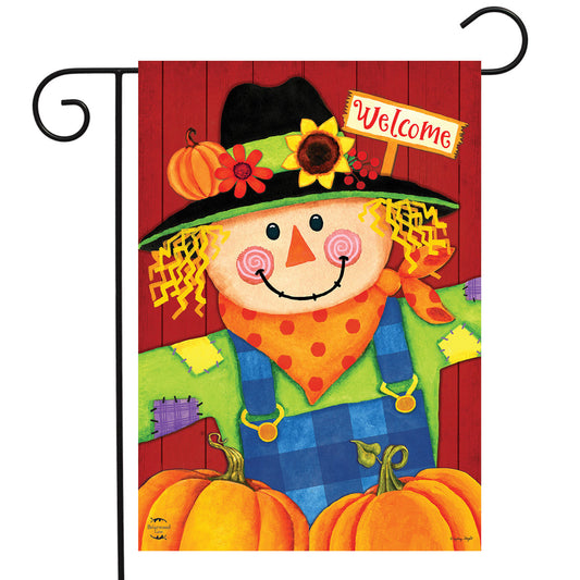 Scarecrow and Pumpkins Garden Flag