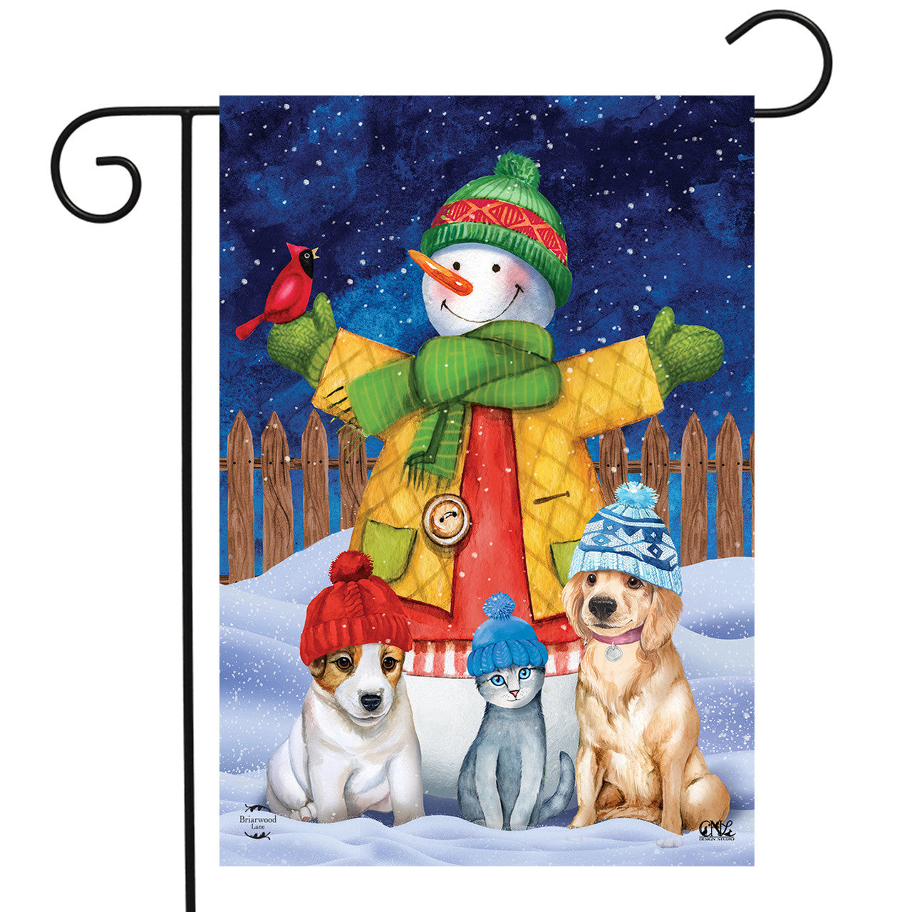 Snowman and Friends Pets Garden Flag