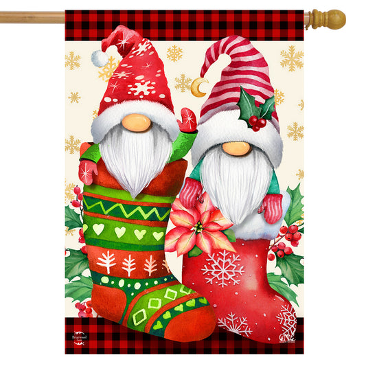 Stocking Gnomes House Flag
