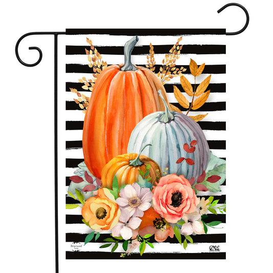 Striped Pumpkins Garden Flag