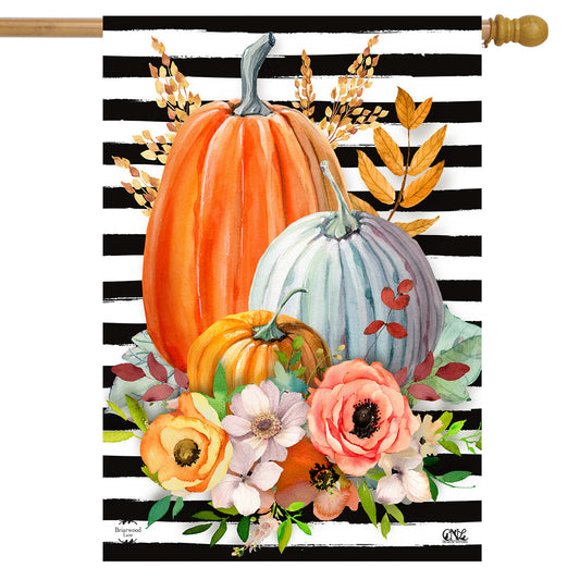 Striped Pumpkins House Flag