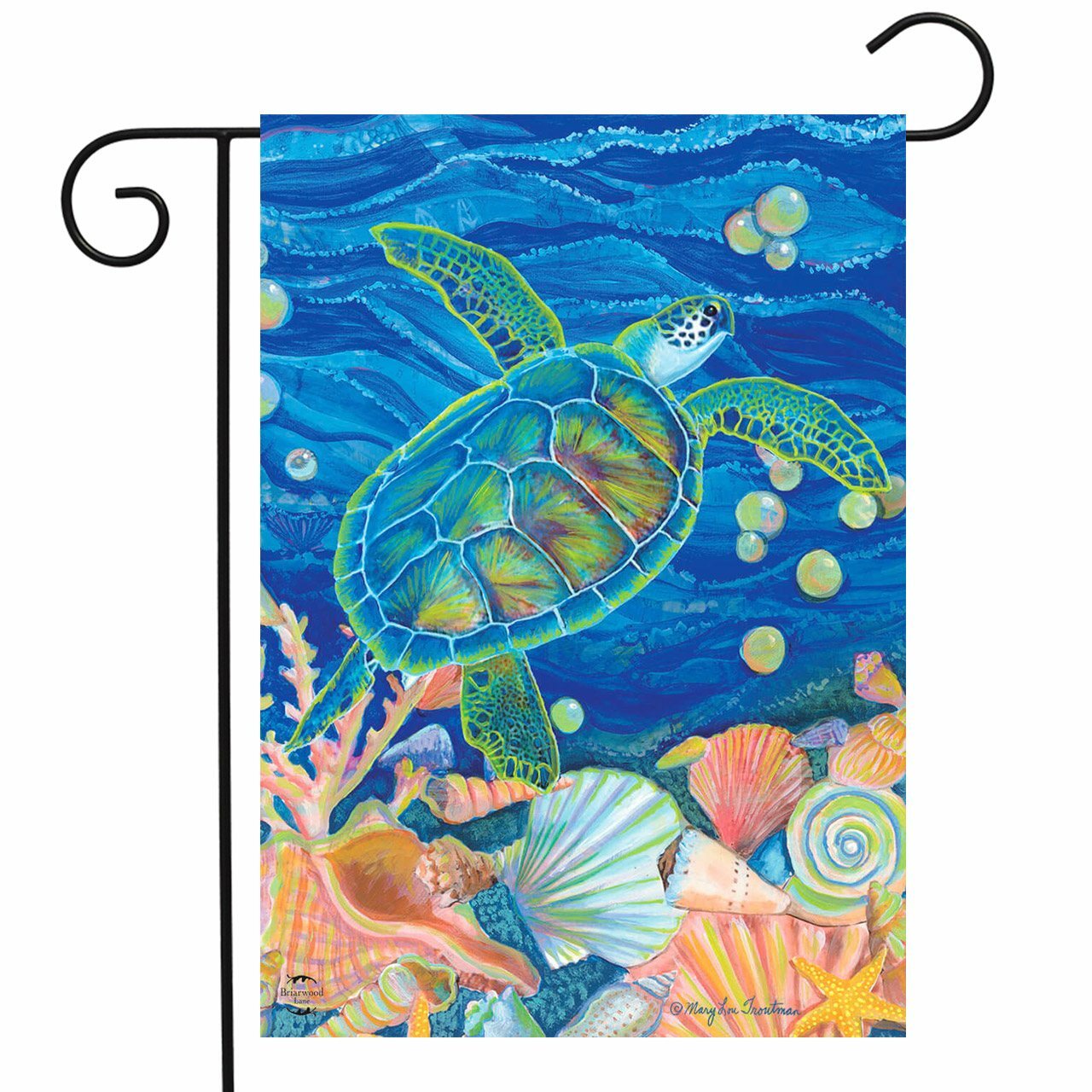 Swimming Sea Turtles Garden Flag