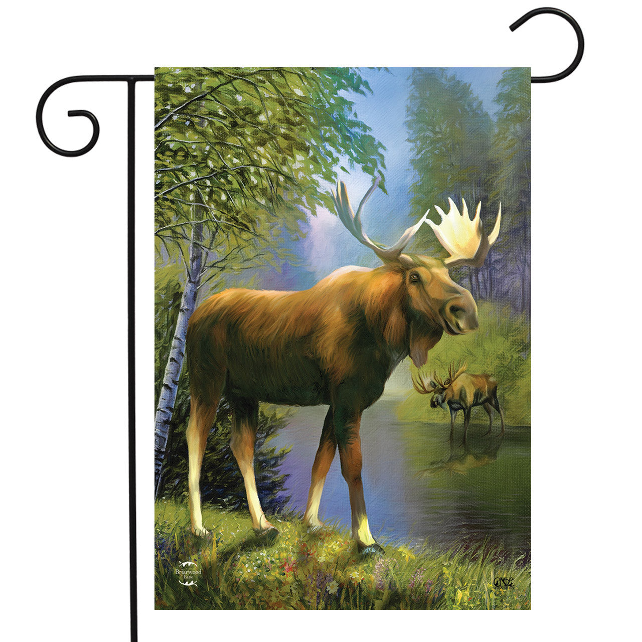 Wild Moose Garden Flag