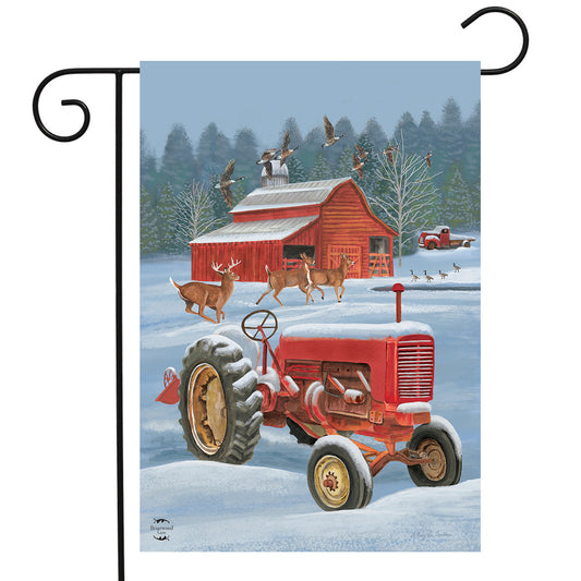 Winter on the Farm Garden Flag